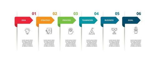 creativo concepto para infografía con 6 6 pasos, opciones, partes o procesos. negocio datos visualización. vector