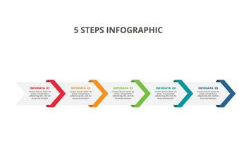 Abstract arrows of graph, diagram with 5 steps, options, parts or processes. Vector business template for presentation