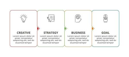 Line concept for infographic with 4 steps, options, parts or processes. Business data visualization. vector