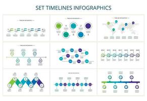 creativo concepto para infografía con 5, 6, 7, 9 9 pasos, opciones, partes o procesos. negocio datos visualización vector