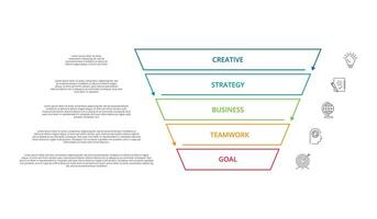 Line concept for infographic with 5 steps, options, parts or processes. Business data visualization. vector