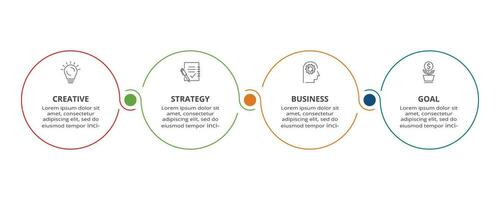 Line concept for infographic with 4 steps, options, parts or processes. Business data visualization. vector