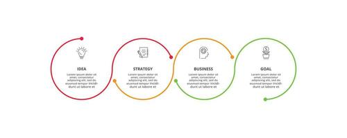 Line concept for infographic with 4 steps, options, parts or processes. Business data visualization. vector