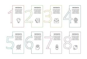 Line concept for infographic with 8 steps, options, parts or processes. Business data visualization. vector