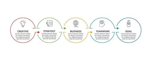 Line concept for infographic with 5 steps, options, parts or processes. Business data visualization. vector