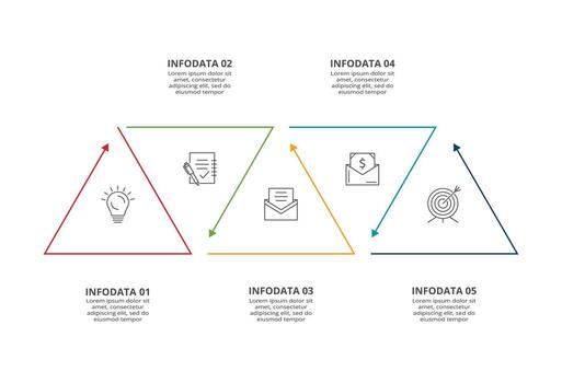 línea concepto para infografía con 5 5 pasos, opciones, partes o procesos. negocio datos visualización. vector