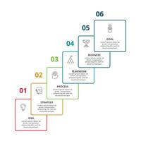 Line concept for infographic with 6 steps, options, parts or processes. Business data visualization. vector