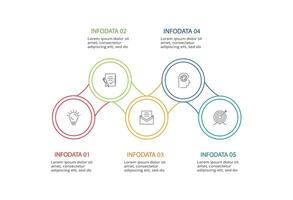 Line concept for infographic with 5 steps, options, parts or processes. Business data visualization. vector