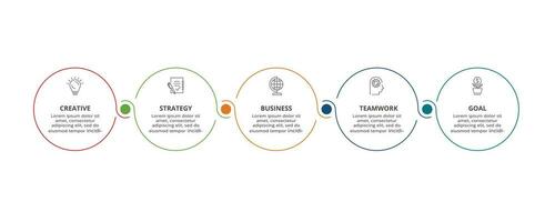 Line concept for infographic with 5 steps, options, parts or processes. Business data visualization. vector