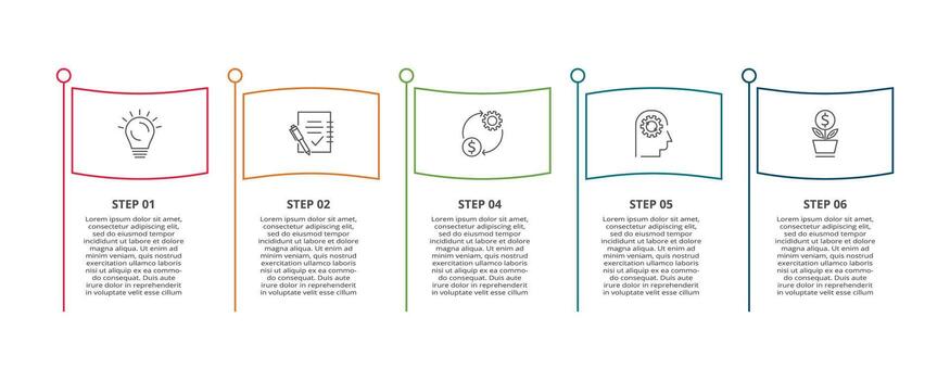 Line concept for infographic with 5 steps, options, parts or processes. Business data visualization. vector