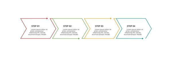 Line concept for infographic with 4 steps, options, parts or processes. Business data visualization. vector