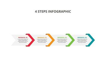 Abstract arrows of graph, diagram with 4 steps, options, parts or processes. Vector business template for presentation