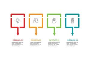 Abstract arrows of graph, diagram with 4 steps, options, parts or processes. Vector business template for presentation