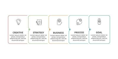 Line concept for infographic with 5 steps, options, parts or processes. Business data visualization. vector