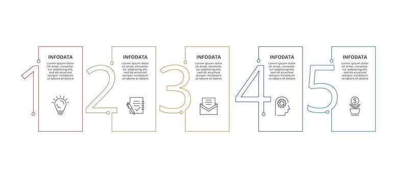 Line concept for infographic with 5 steps, options, parts or processes. Business data visualization. vector