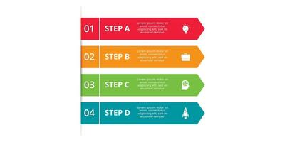 Abstract arrows of graph, diagram with 4 steps, options, parts or processes. Vector business template for presentation