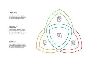 Line concept for infographic with 3 steps, options, parts or processes. Business data visualization. vector