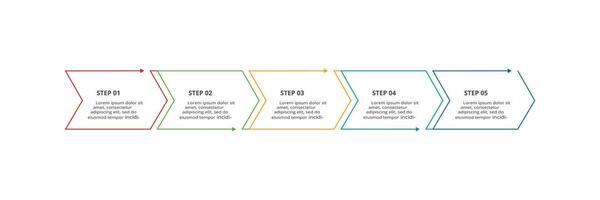 Line concept for infographic with 5 steps, options, parts or processes. Business data visualization. vector