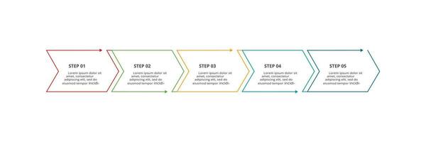 Line concept for infographic with 5 steps, options, parts or processes. Business data visualization. vector