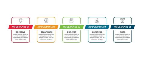 Line concept for infographic with 5 steps, options, parts or processes. Business data visualization. vector