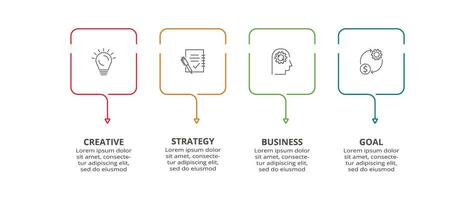 Line concept for infographic with 4 steps, options, parts or processes. Business data visualization. vector