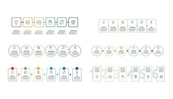 línea concepto para infografía con 6 6 pasos, opciones, partes o procesos. negocio datos visualización. vector