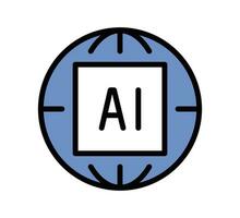 Artificial intelligence related icon concept outline style vector illustration.