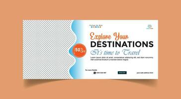 Explore The World Banner Design template Vector