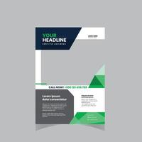 moderno azul y verde diseño modelo para póster volantes folleto cubrir. gráfico diseño diseño con triángulo gráfico elementos y espacio para foto antecedentes vector