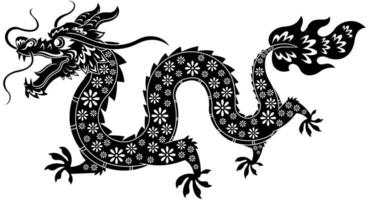 Happy Chinese New Year 2024 Year Of The Dragon Zodiac. Vector Hand Drawn Illustration
