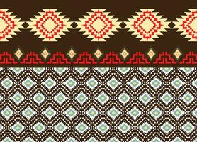 Ethnic tribal fabric textile traditional seamless pattern abstract geometric background vector