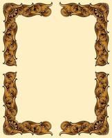 Classic style frame design with exquisite engraving and luxury Free Vector