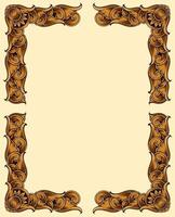 Classic style frame design with exquisite engraving and luxury Free Vector