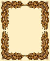 Classic style frame design with exquisite engraving and luxury free vector