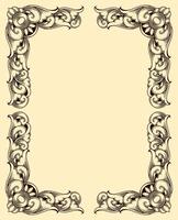 Classic style frame design with exquisite engraving and luxury line art vector
