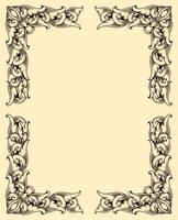 Classic style frame design with exquisite engraving and luxury line art vector