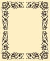 Classic style frame design with exquisite engraving and luxury line art vector
