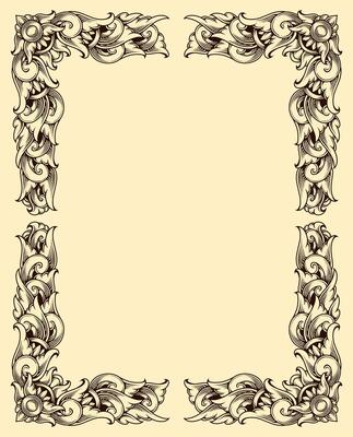 Classic style frame design with exquisite engraving and luxury line art