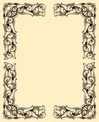 Classic style frame design with exquisite engraving and luxury line art