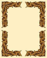 Classic style frame design with exquisite engraving and luxury Vector