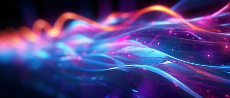 AI generated Dive into the world of morphism with this fluorescent abstract wave. photo