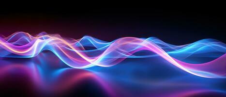 AI generated Mesmerizing abstract light waves in blue and purple. AI generative. photo