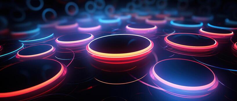 AI generated A journey through a digital portal awaits in this abstract disk background. photo