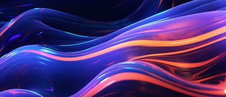 AI generated Futuristic neon rays blend with irregular shapes in this captivating design. photo