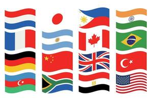 Different national flags clip-art. Vector collection