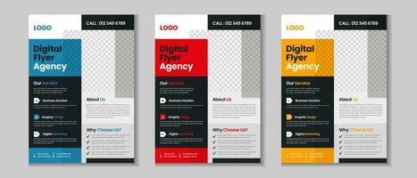 Business flyer collection, corporate poster, flyer bundle, flyer brochure design, annual report, proposal, leaflet, company profile, digital marketing poster and a4 layout with mockup vector