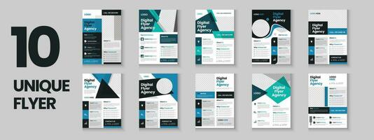 A4 business flyer template design, corporate brochure, marketing flyer, advertising flyer template design with mockup vector