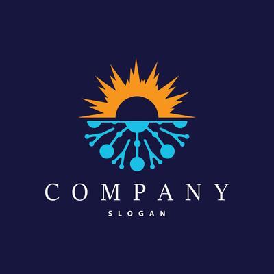 hot and cold logo, minimalist design fire, water, ice, sun temple brand simple product