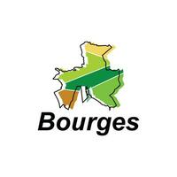 Map of Bourges colorful geometric modern outline, High detailed vector illustration vector Design Template, suitable for your company