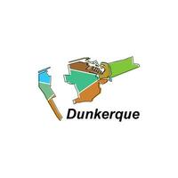 mapa de Dunkerque vistoso geométrico moderno describir, alto detallado vector ilustración vector diseño plantilla, adecuado para tu empresa